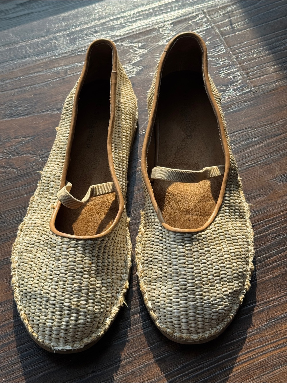 Kelsi Dagger Natural Woven Raffia Ballet Flats